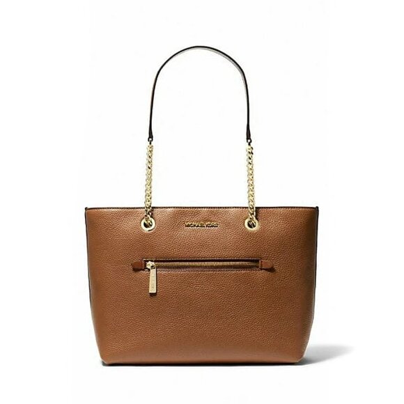 Michael Kors Handbags - Michael Kors Jet Set Medium Front Pocket Chain Tote - Luggage